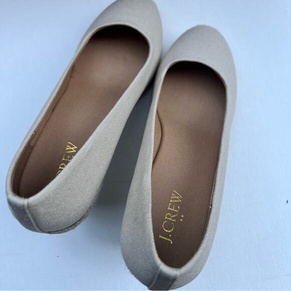 J. Crew Women's Canvas Espadrille Flax  Wedges  Sz 8 - Picture 3 of 7